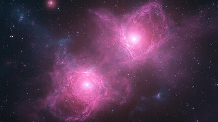 Naklejka premium Cosmic phenomenon with neutron stars and gravitational waves in deep space