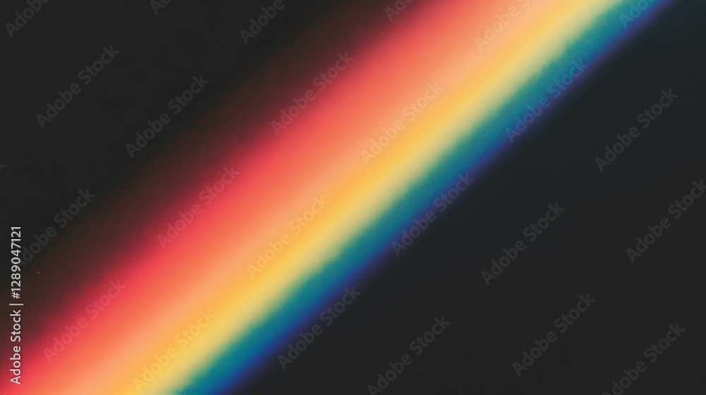 Poster vibrant rainbow spectrum on dark background after rain for design projects
