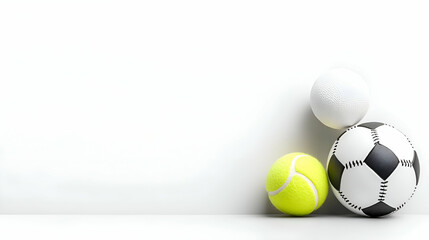 Fototapeta premium Close Up of Various Sports Balls on White Background