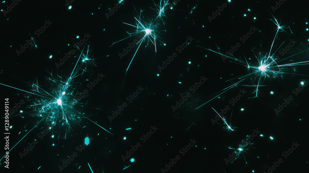 Poster dynamic background of flying sparks in various directions for festive and creative designs