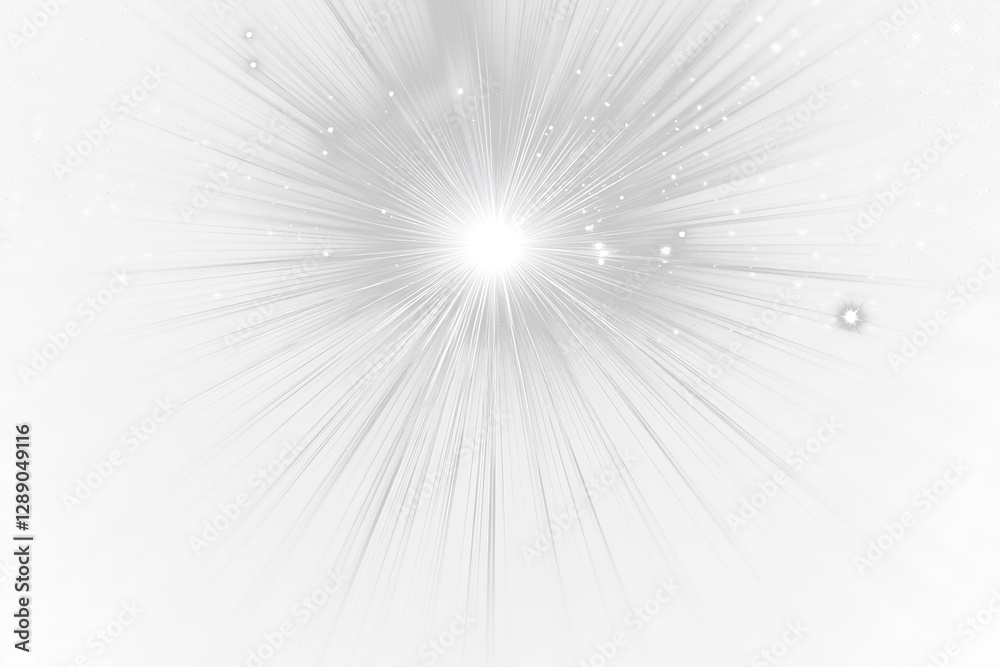 Poster bright light burst with sparkles on transparent .