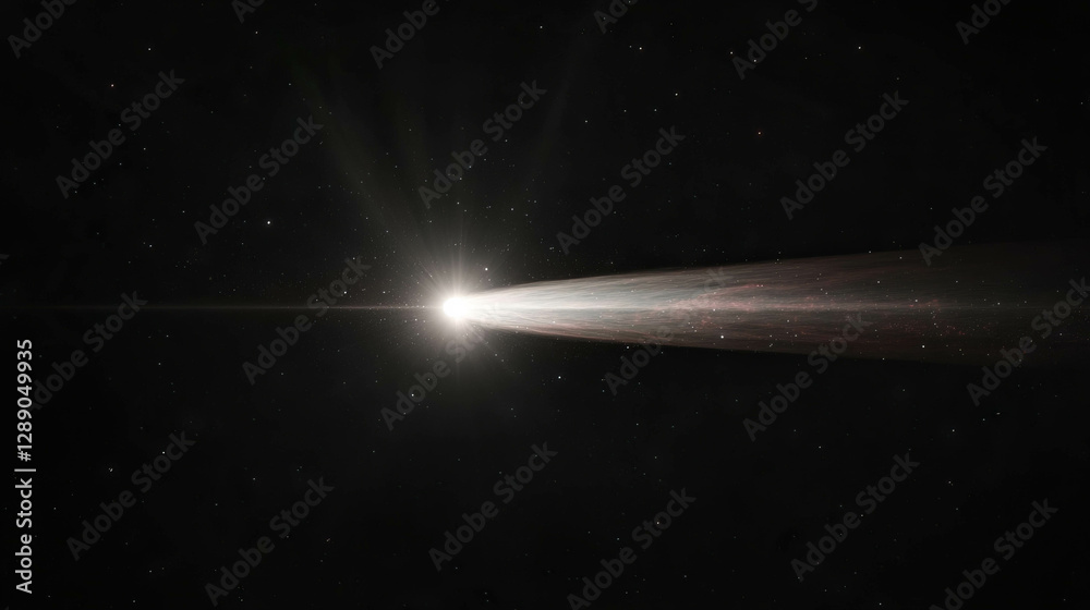 Poster cosmic scene with white dwarf star and radiant light in space