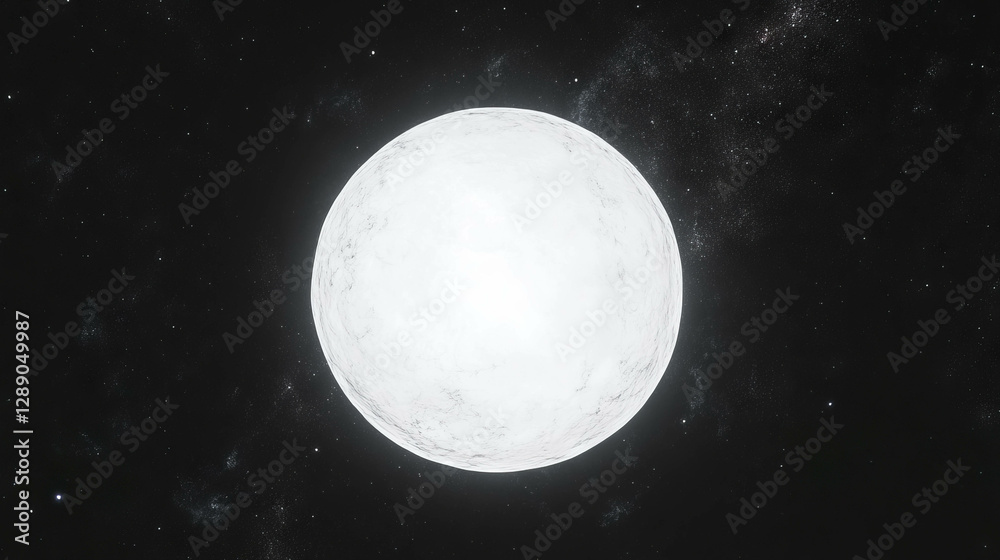 Poster spectacular cosmic display of white dwarf star with intense light in space