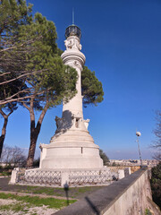 The Gianicolo Lighthouse at Rome’s Janiculum Hill (Italy),  built in 1911  this elegant white tower was a gift from Italian expatriates in Argentina.