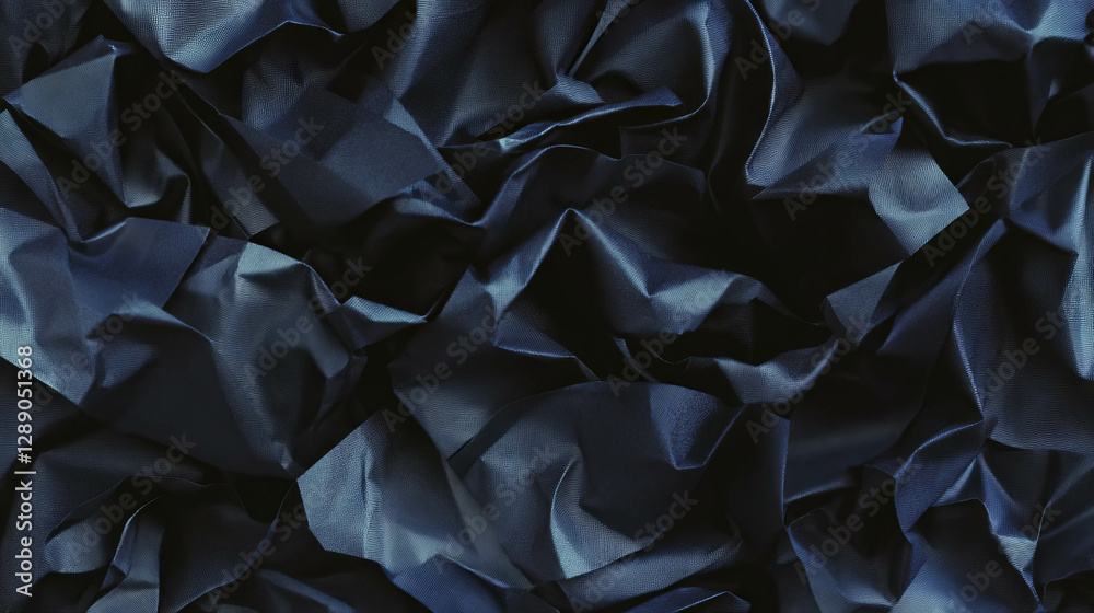 Poster Black crumpled paper texture for creative design and backgrounds