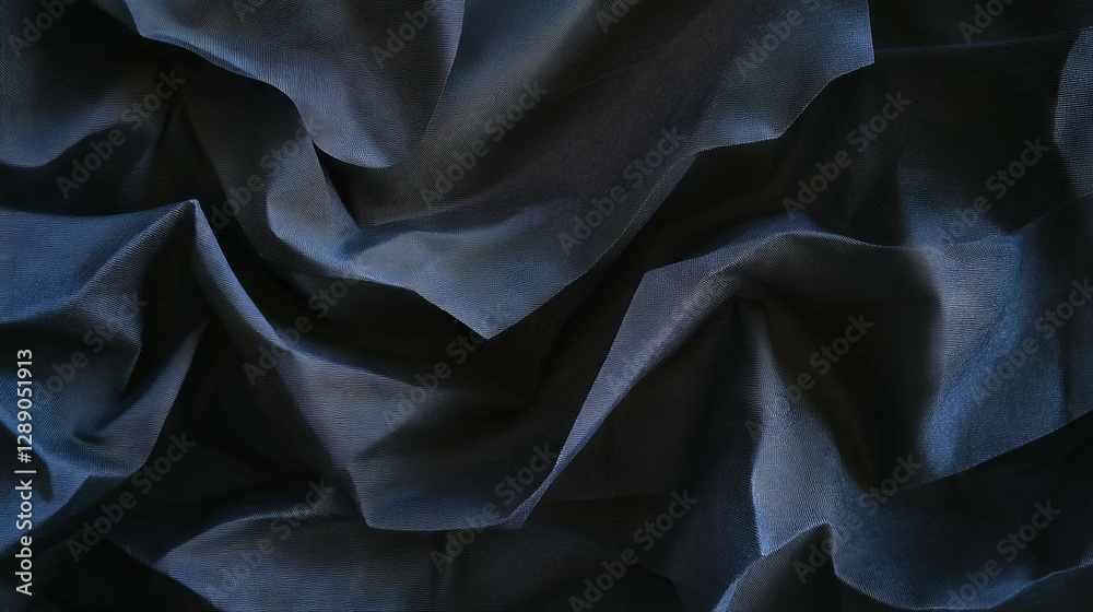 Poster abstract texture of black folded rumpled paper background for design