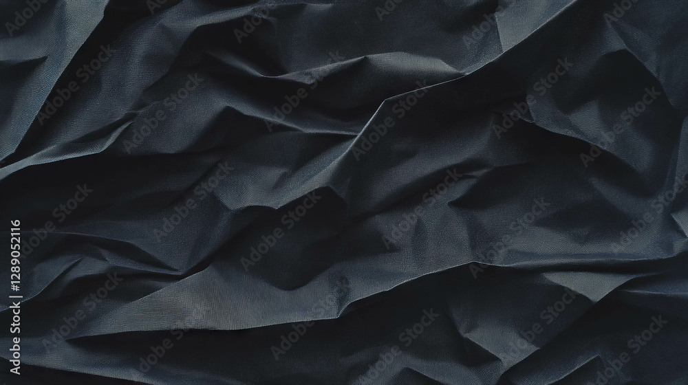 Poster black folded rumble paper texture for background and design elements