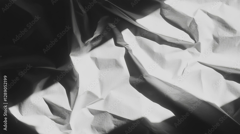 Poster abstract texture of black heavily rumpled paper for creative design and background use