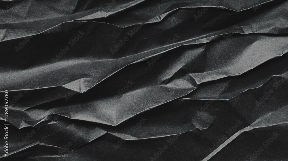 Poster black rumpled paper texture overlay for creative design projects