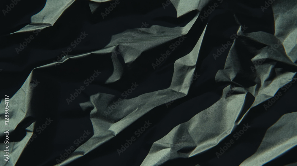 Poster textured black rumpled paper background for creative design and overlay