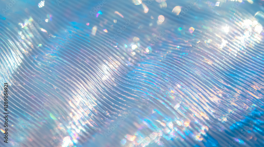 Poster iridescent ribbed overlay texture with light reflections for creative design