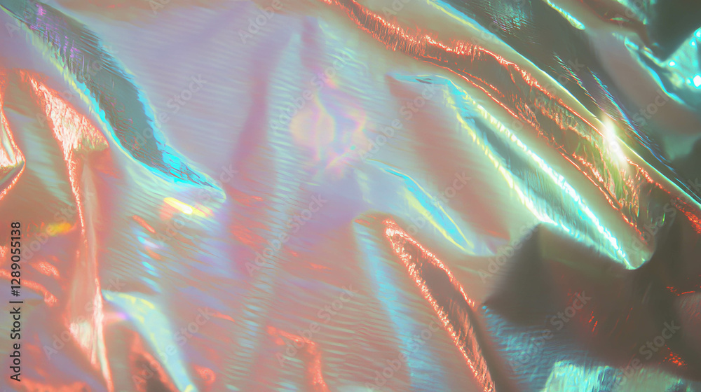 Aufkleber Iridescent coarse ribbed textured material creating light patterns