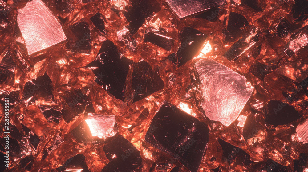 Aufkleber shimmering copper texture with bright geometric patterns for artistic designs