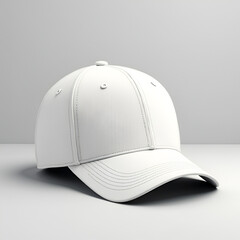 Fototapeta premium Plain White Baseball Cap for Customizable Fashion & Branding Mockup