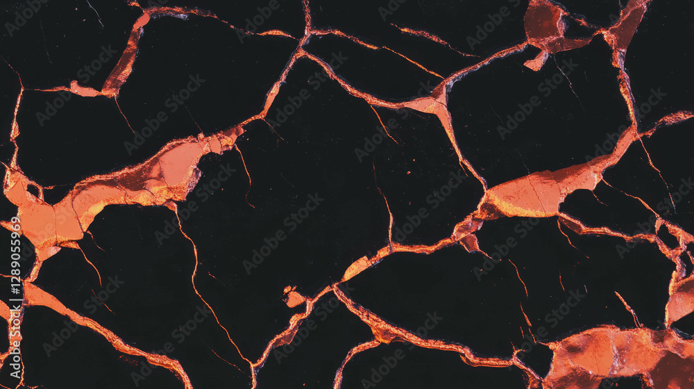Poster copper texture with deep cracks and dark accents for creative design projects