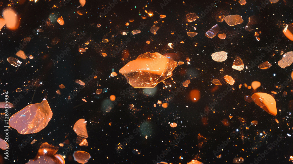 Poster abstract copper texture with embedded stones for design and decoration