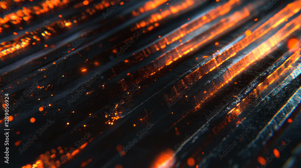 Poster abstract copper texture with raised patterns and metallic highlights