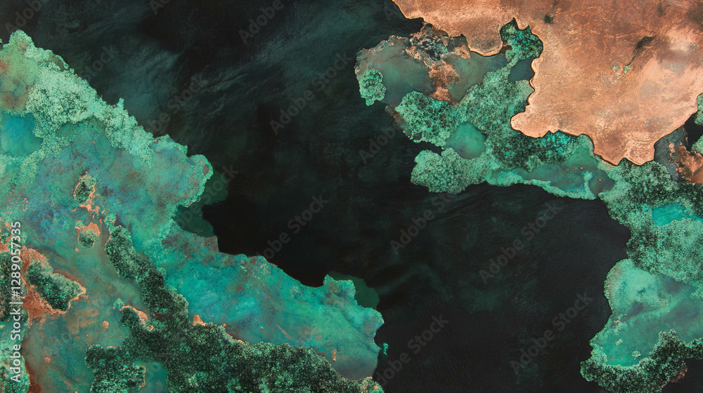 Aufkleber abstract copper and moss texture overlay for design projects
