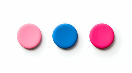 Three Pastel Colored Circles on White Background