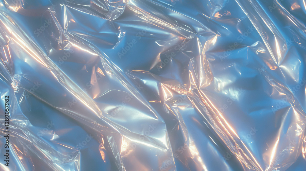 Aufkleber metallic crumpled texture with shiny vertical ribs for creative design and backgrounds
