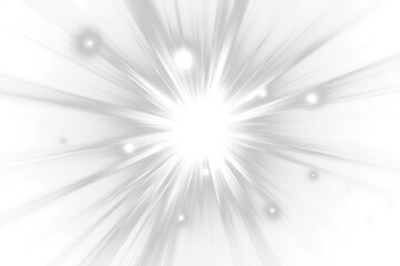 Bright white light burst explosion on Transparent  background.