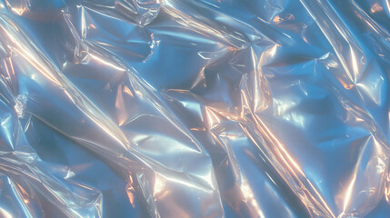 Metallic crumpled texture with shiny vertical ribs for creative design and backgrounds