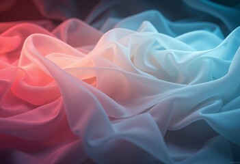 Obraz premium Smooth Gradient Silk Fabrics in Pink and Blue Colors