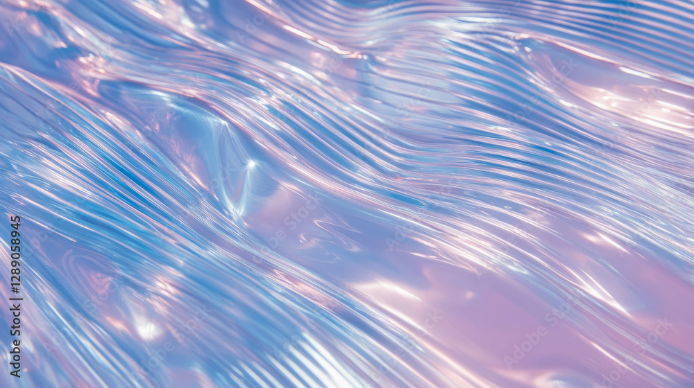 Aufkleber abstract overlay texture of ribbed transparent surface with iridescent light effects for creative de