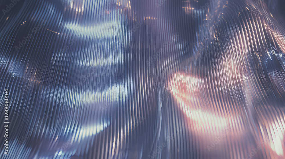 Poster Abstract vertical ribbed texture with sharp light reflections for background design