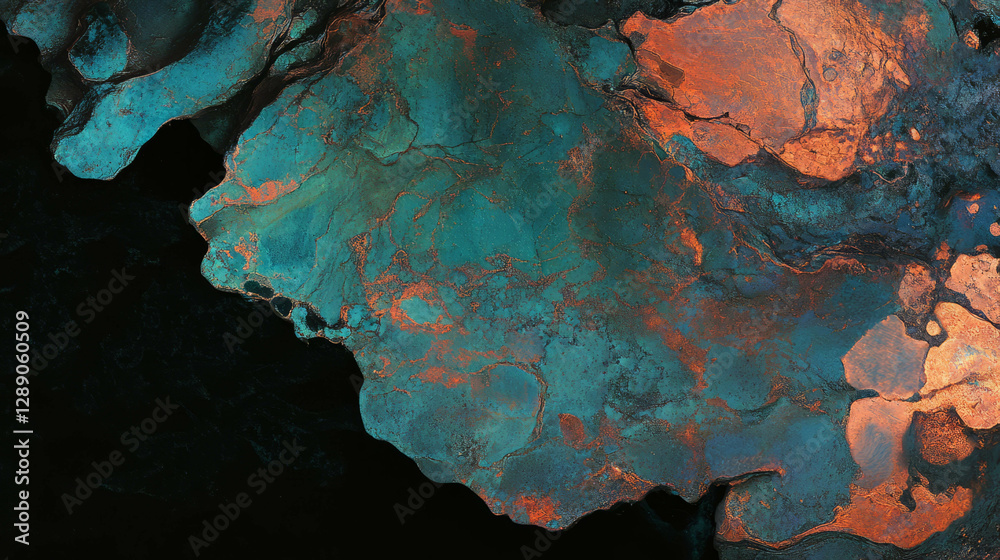 Poster abstract tarnished copper texture with rich color variations for artistic backgrounds