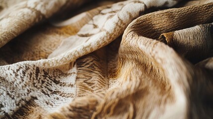 Soft Beige Fabric Draped in Gentle Folds