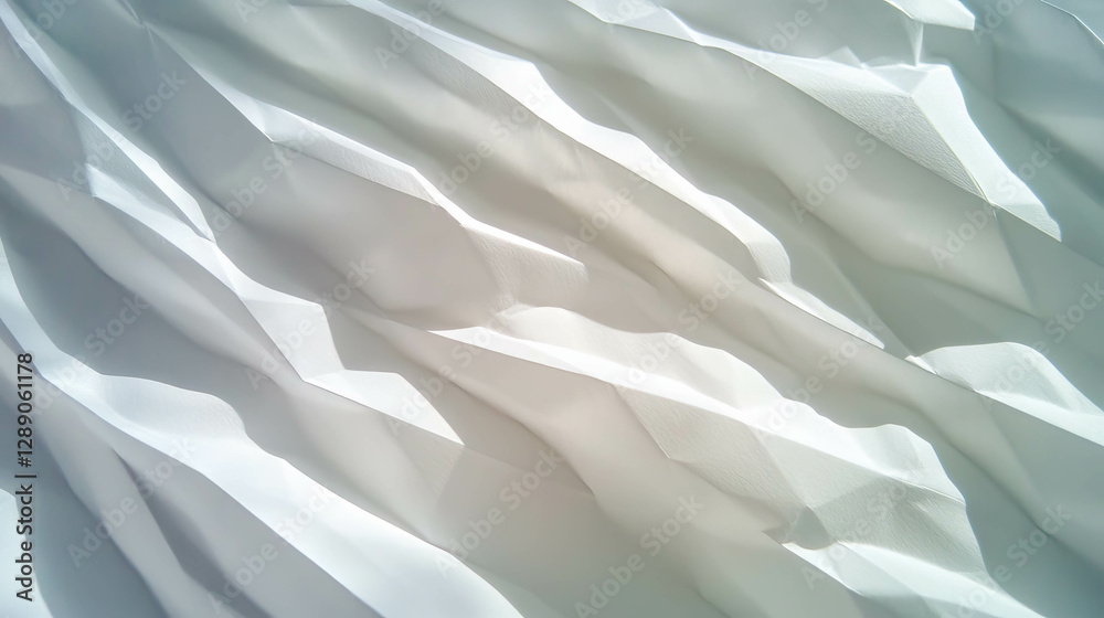 Poster abstract overlay texture of white creased paper for background and design