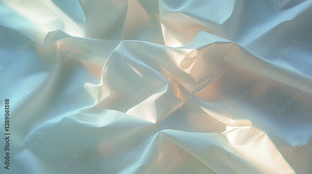 Poster Abstract overlay texture of white creased paper with sharp details for creative design