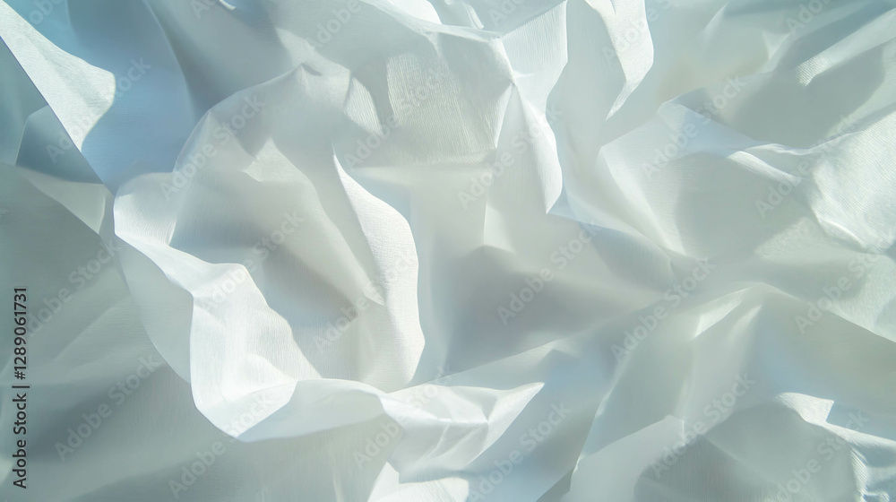 Poster texture of white crinkled paper with embossed overlay for design projects