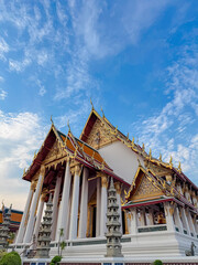 Obraz premium Wat Suthat Thepwararam Ratchaworamahawihan in bangkok, Thailand. The Buddhist temple is Famous in Bangkok.