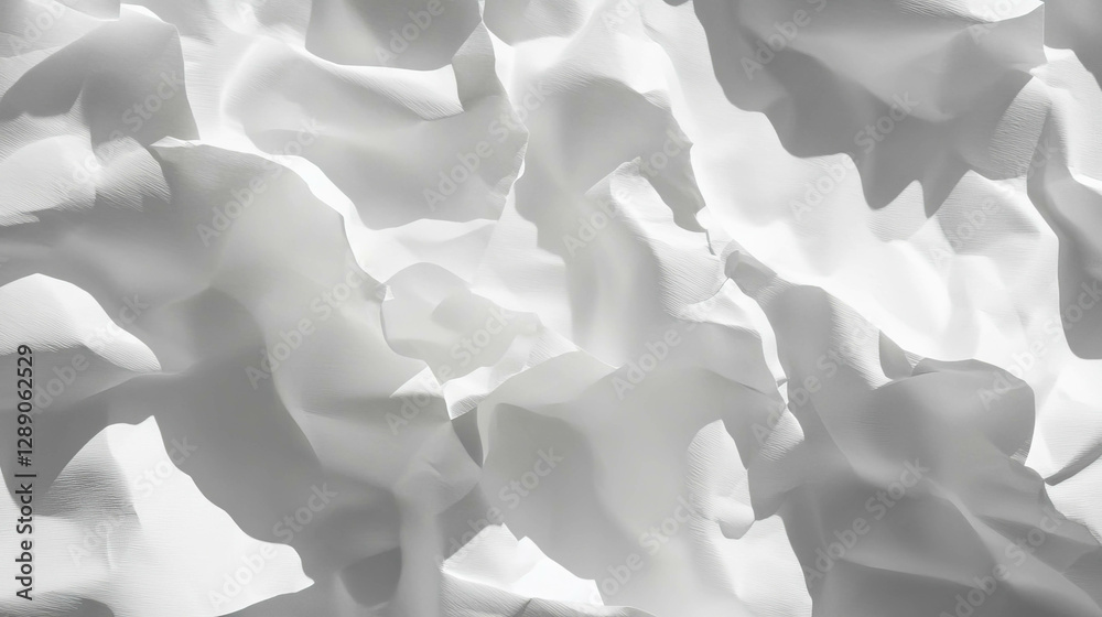 Poster abstract white crumpled paper texture for creative design projects