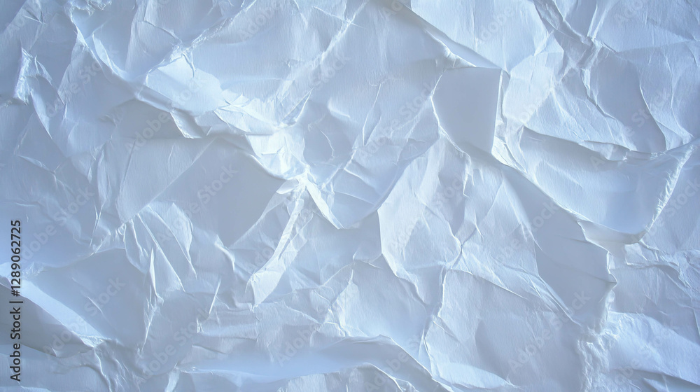 Poster abstract design with white crumpled paper texture for creative backgrounds
