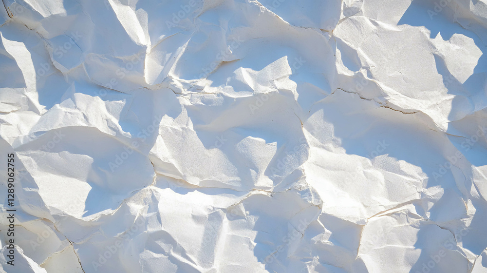 Poster textured white crushed paper for creative design and background projects