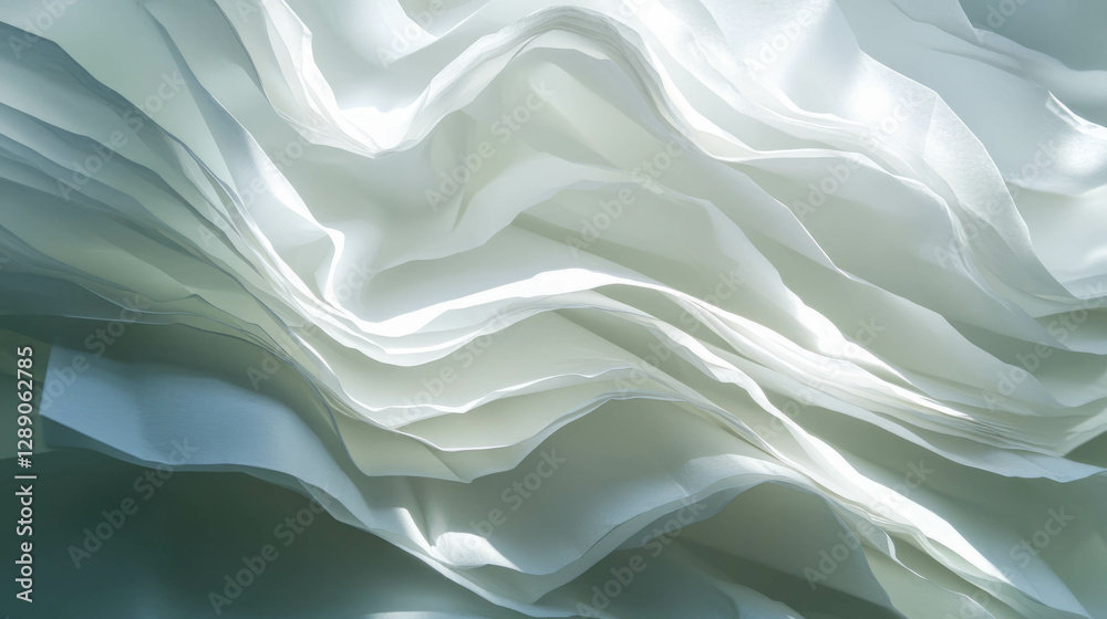 Poster Abstract texture with white folded and layered paper design for creative projects
