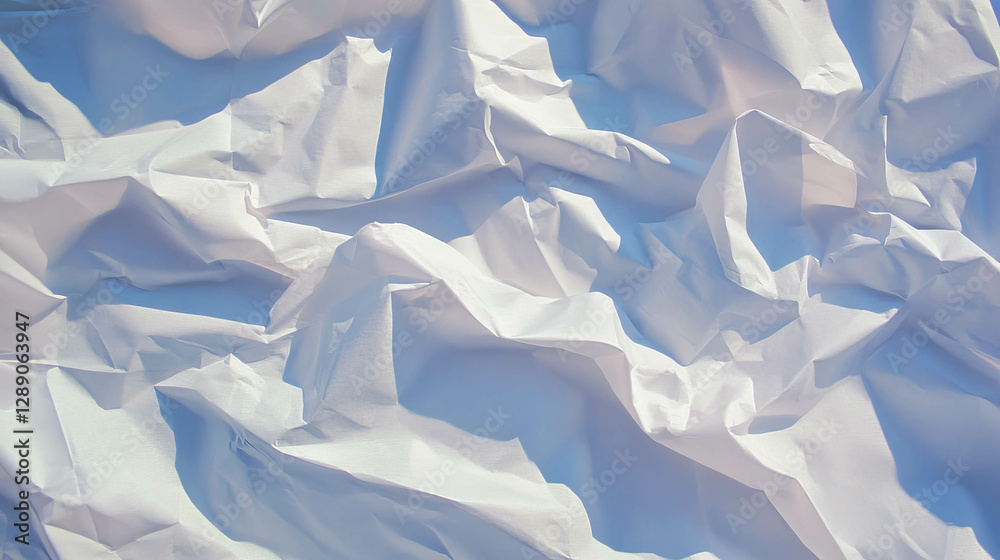 Poster white crumpled paper texture for background and design elements