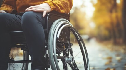 Obraz premium People sitting in wheelchairs