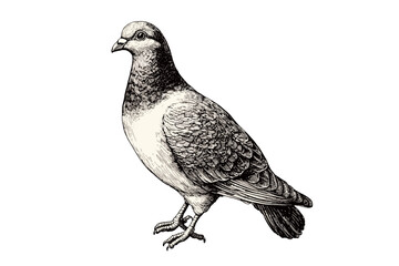 Vintage hand-drawn pigeon illustration, aquatic animal sketch, antique style vector, wildlife print design, black effect, rodent, wildlife art, nature print, retro design, animal illustration