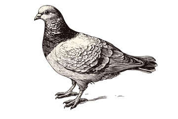 Rodent vintage art, hand-drawn pigeon vector, aquatic animal illustration, antique style wildlife design, black sketch effect, trendy retro print, wildlife art, old-school print design