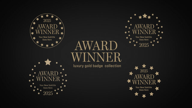 Stars Awards Ceremony Titles. Award Winner Emblem Collection.