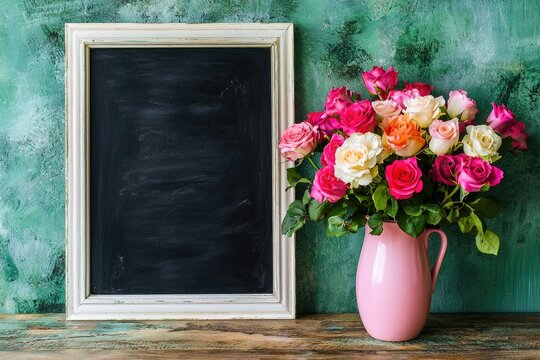 Flowers and Chalkboard for Teacher’s Day - Powered by Adobe
