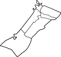 freehand drawing of Dubai city map.