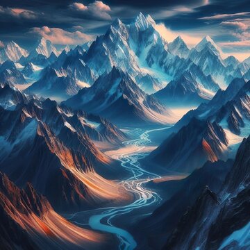 Blue light mountains
