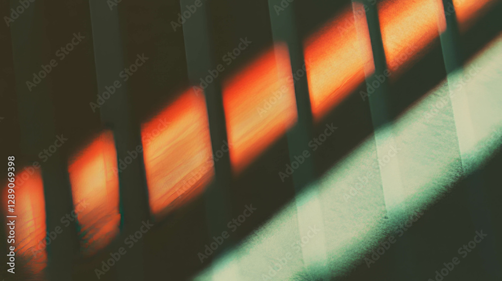 Poster Abstract texture of angled ribbed craft paper with light and shadow patterns