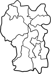 freehand drawing of Kuala Lumpur city map.