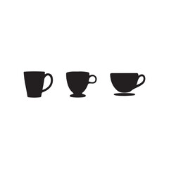 Three Different Coffee or Tea Cup Silhouettes.